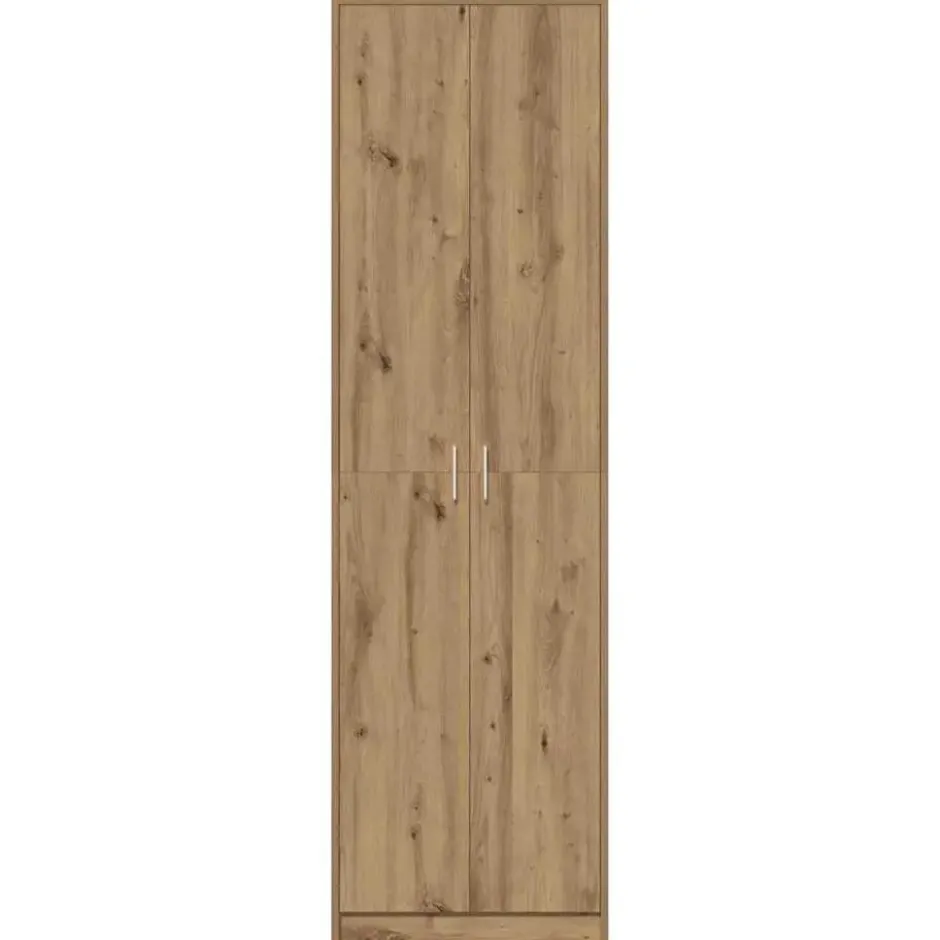 vidaXL - 2-deurs Kledingkast met planken - Hout - Artisan eiken - 55x25x189 cm