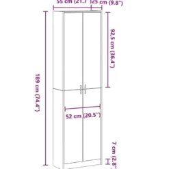 vidaXL - 2-deurs Kledingkast met planken - Hout - Artisan eiken - 55x25x189 cm
