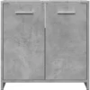 vidaXL - 2-deurs Wastafelonderkast - Betongrijs - Bewerkt hout - 60x33x60 cm