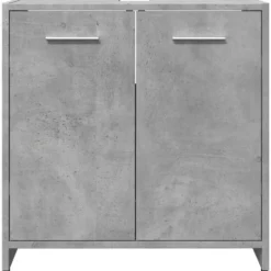 vidaXL - 2-deurs Wastafelonderkast - Betongrijs - Bewerkt hout - 60x33x60 cm