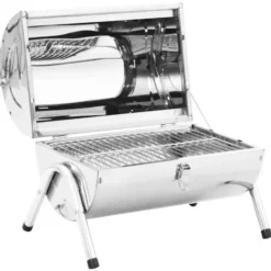 vidaXL - Draagbare Grill - Zilver - Roestvrij staal