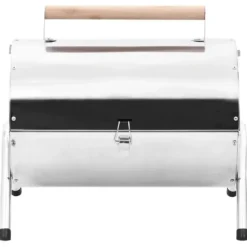 vidaXL - Draagbare Grill - Zilver - Roestvrij staal