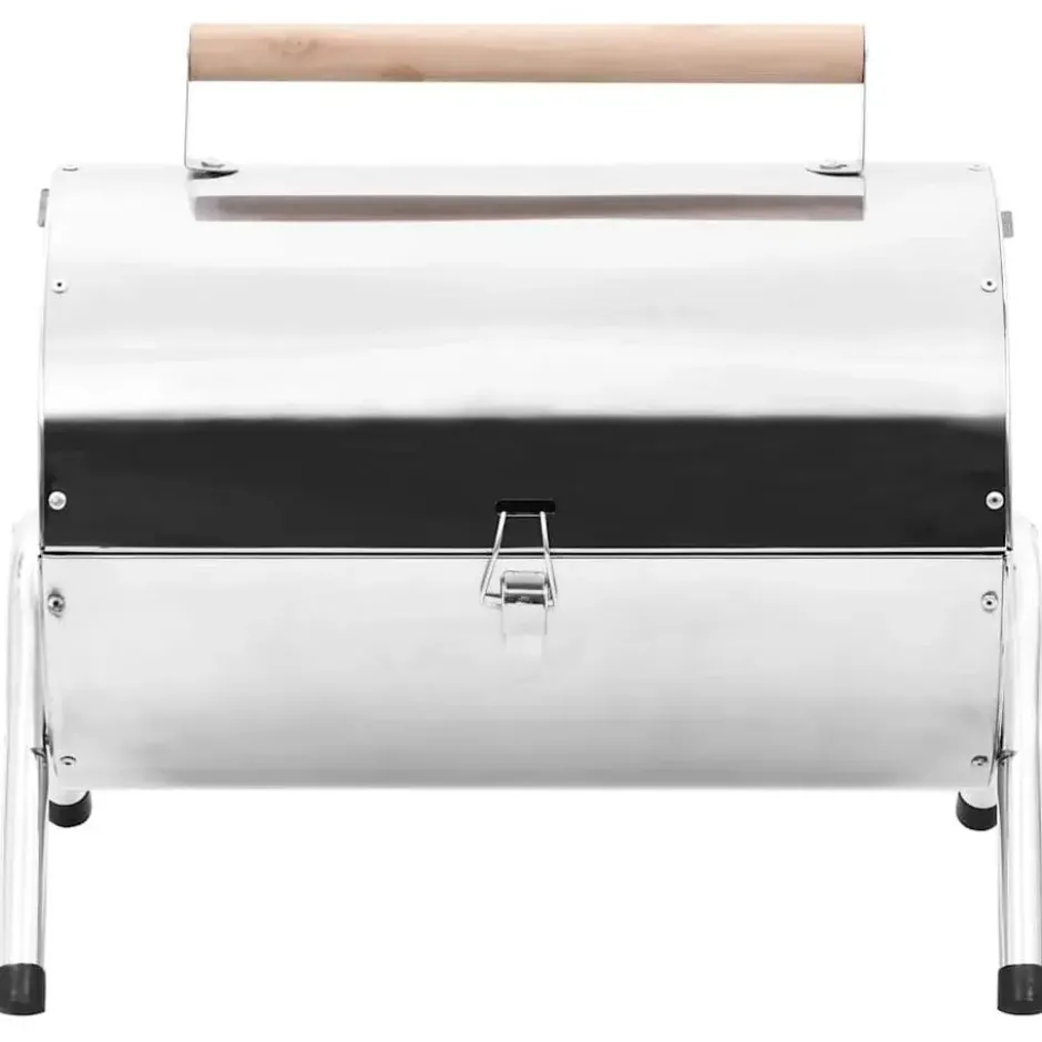 vidaXL - Draagbare Grill - Zilver - Roestvrij staal