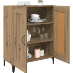 vidaXL - Dressoir Artisan Eiken 69,5x34x90 cm Bewerkt hout