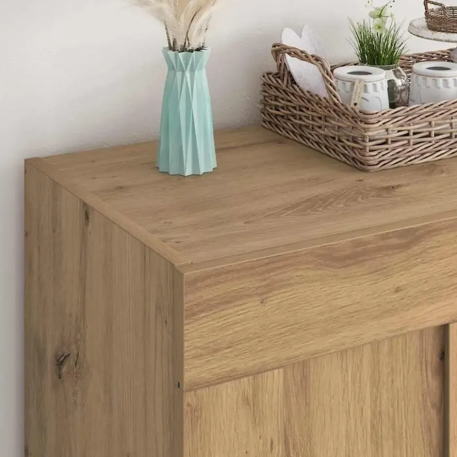 vidaXL - Dressoir Artisan Eiken 69,5x34x90 cm Bewerkt hout