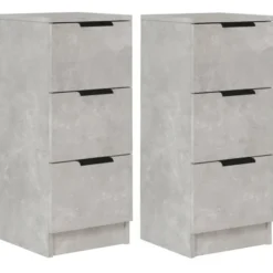vidaXL - Dressoir - Grijs - Bewerkt hout - 2 stuks