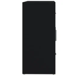 vidaXL - Dressoir met 2 deuren 3 lades - Zwart - Bewerkt hout -91x29.5x65 cm
