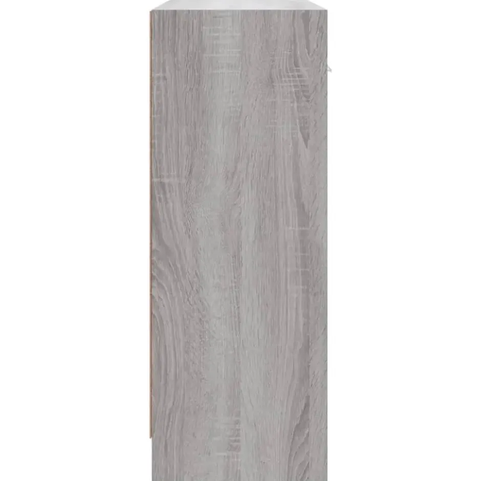 vidaXL - Dressoir met 3 deuren 3 lades - Grijs sonoma eiken - Hout - 91x28x75 cm