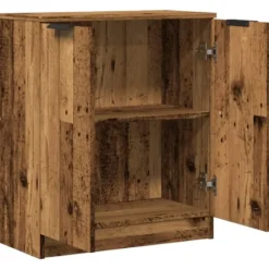 vidaXL - Dressoir met 2 deuren - Oud hout - Bewerkt hout - 60x30x70 cm