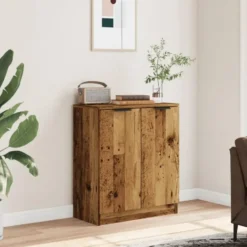 vidaXL - Dressoir met 2 deuren - Oud hout - Bewerkt hout - 60x30x70 cm