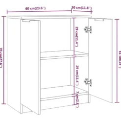vidaXL - Dressoir met 2 deuren - Sonoma eiken - Bewerkt hout - 60x30x70 cm