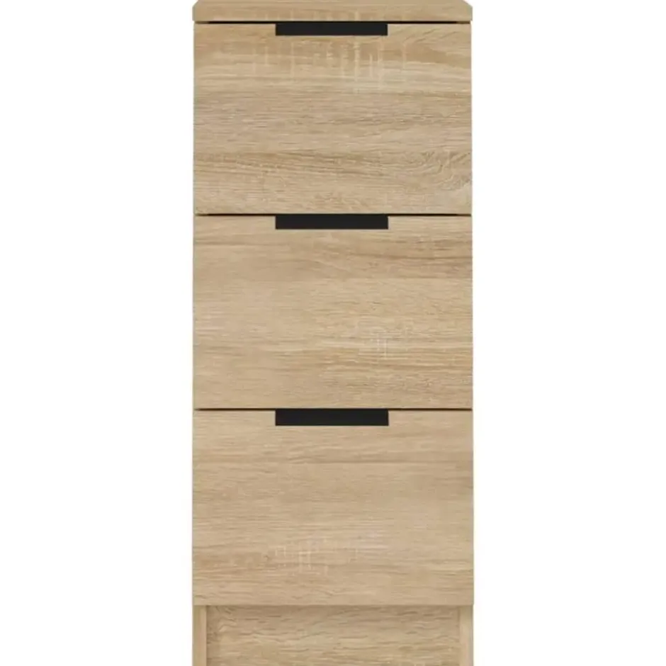 vidaXL - Dressoir met 3 lades - Sonoma eiken - Bewerkt hout - 30x30x70 cm