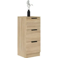 vidaXL - Dressoir met 3 lades - Sonoma eiken - Bewerkt hout - 30x30x70 cm