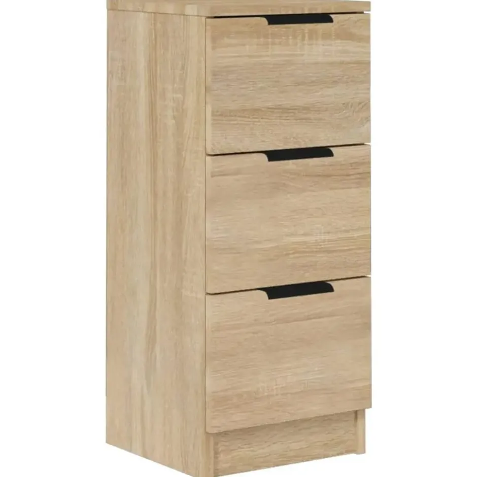 vidaXL - Dressoir met 3 lades - Sonoma eiken - Bewerkt hout - 30x30x70 cm