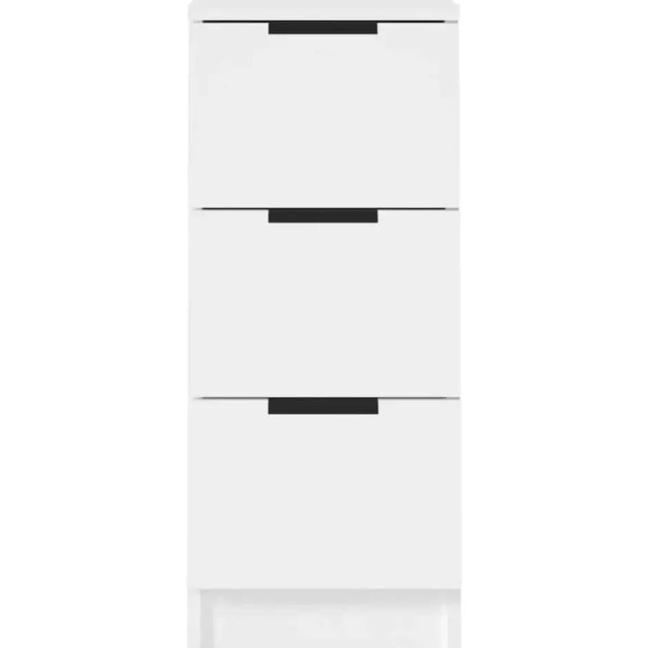 vidaXL - Dressoir met 3 lades - Wit - Bewerkt hout - 30x30x70 cm