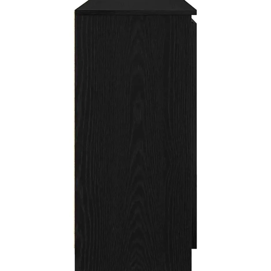 vidaXL - Dressoir met lades 100,5x35x76 cm spaanplaat zwart eikenkleurig
