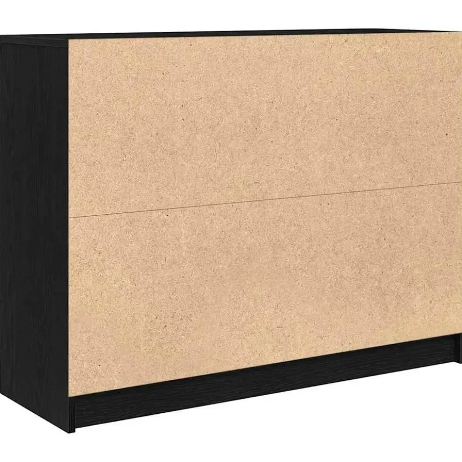 vidaXL - Dressoir met lades 100,5x35x76 cm spaanplaat zwart eikenkleurig