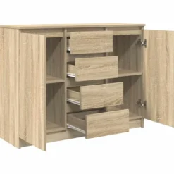vidaXL - Dressoir met lades 100,5x35x76 cm spaanplaat sonoma eikenkleurig