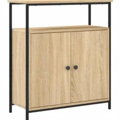 vidaXL - Dressoir met 1 plank 2 deuren - Sonoma eiken - Hout -70x30x80 cm