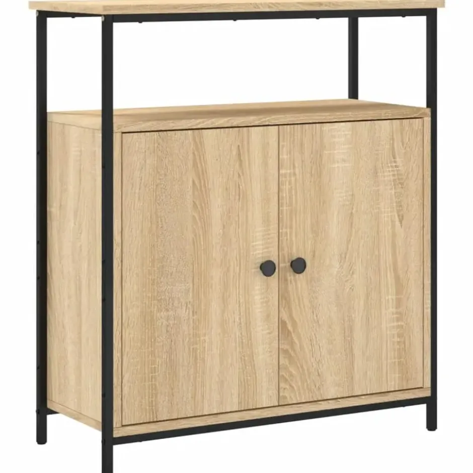 vidaXL - Dressoir met 1 plank 2 deuren - Sonoma eiken - Hout -70x30x80 cm