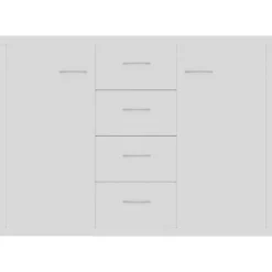 vidaXL - Dressoir - Wit - Bewerkt hout