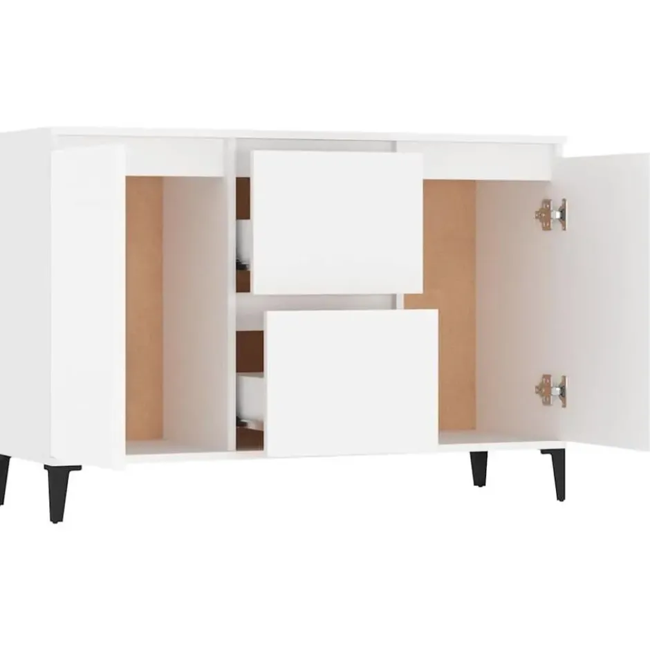 vidaXL - Dressoir - Wit - Bewerkt hout