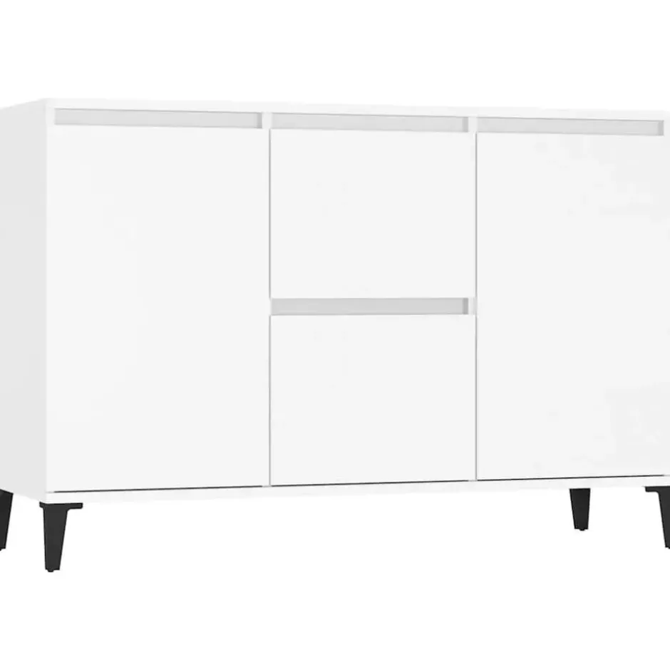 vidaXL - Dressoir - Wit - Bewerkt hout