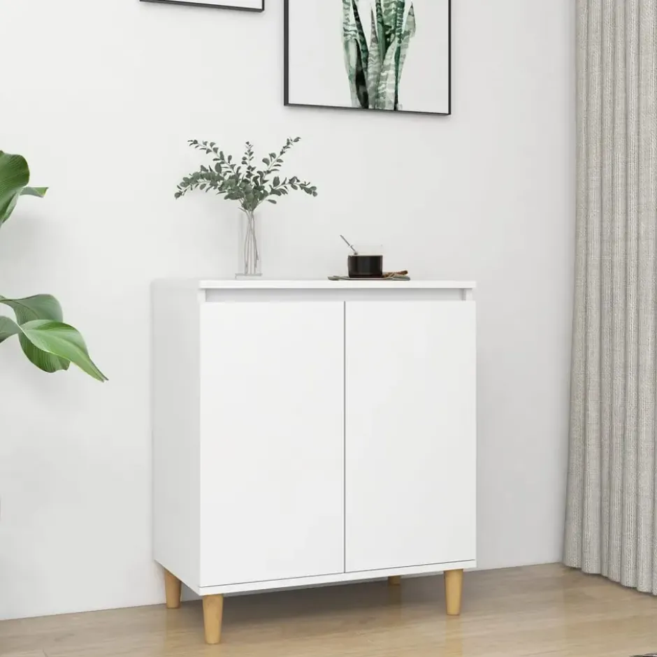vidaXL - Dressoir - Wit - Bewerkt hout