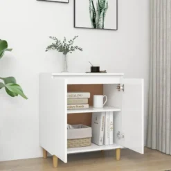 vidaXL - Dressoir - Wit - Bewerkt hout