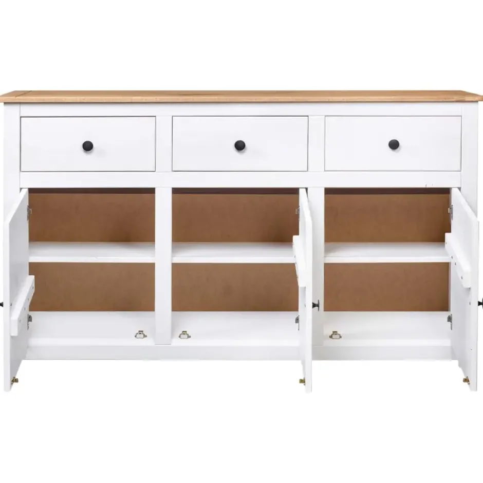 vidaXL - Dressoir - Wit - Grenenhout