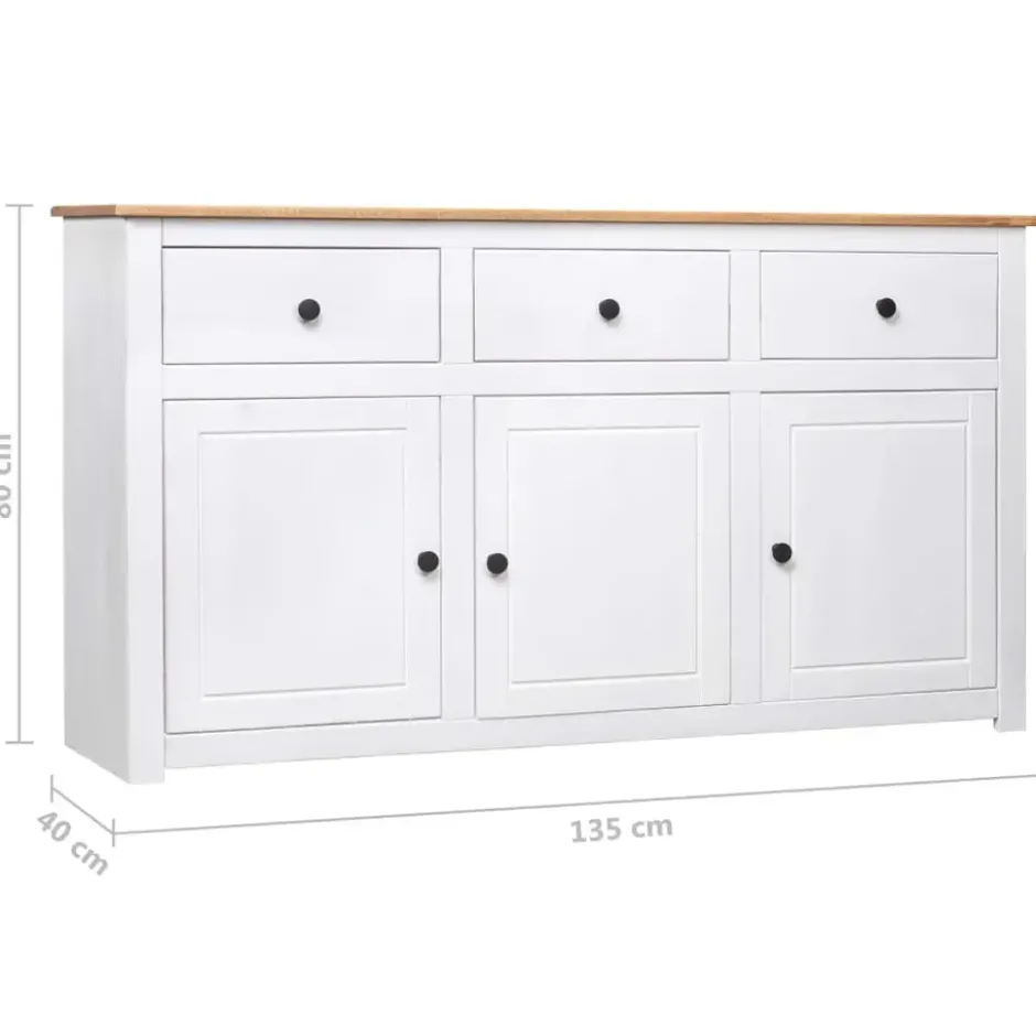 vidaXL - Dressoir - Wit - Grenenhout