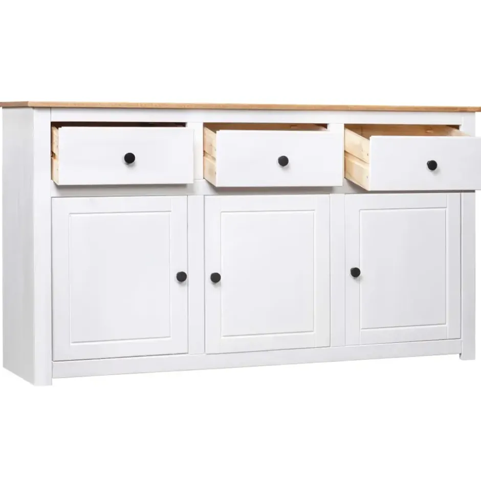 vidaXL - Dressoir - Wit - Grenenhout