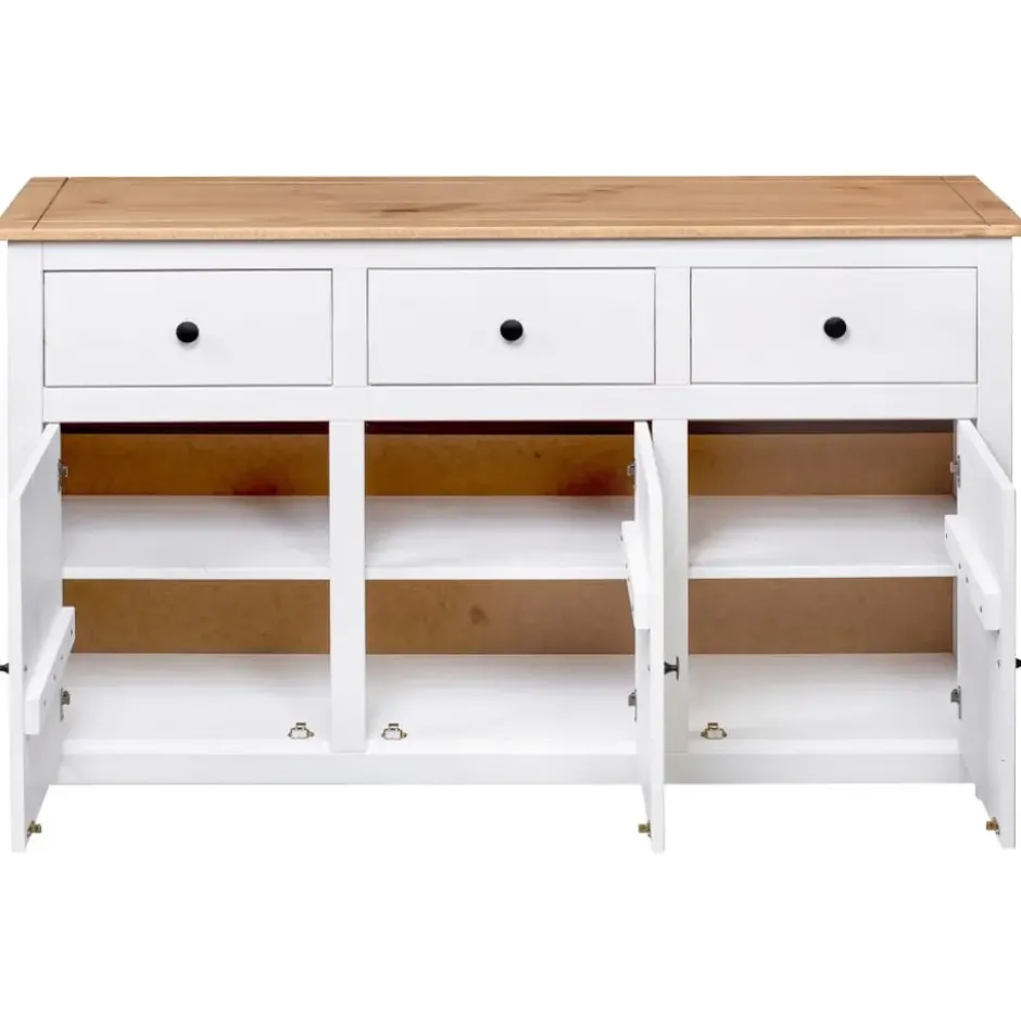vidaXL - Dressoir - Wit - Grenenhout