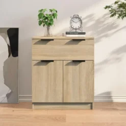 vidaXL - Dressoir 60x30x70 cm bewerkt hout sonoma eikenkleurig kast opbergkast