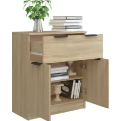 vidaXL - Dressoir 60x30x70 cm bewerkt hout sonoma eikenkleurig kast opbergkast