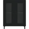 vidaXL - Dressoir 69,5x34x90 cm bewerkt hout zwart dressoir