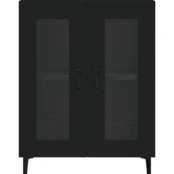 vidaXL - Dressoir 69,5x34x90 cm bewerkt hout zwart dressoir