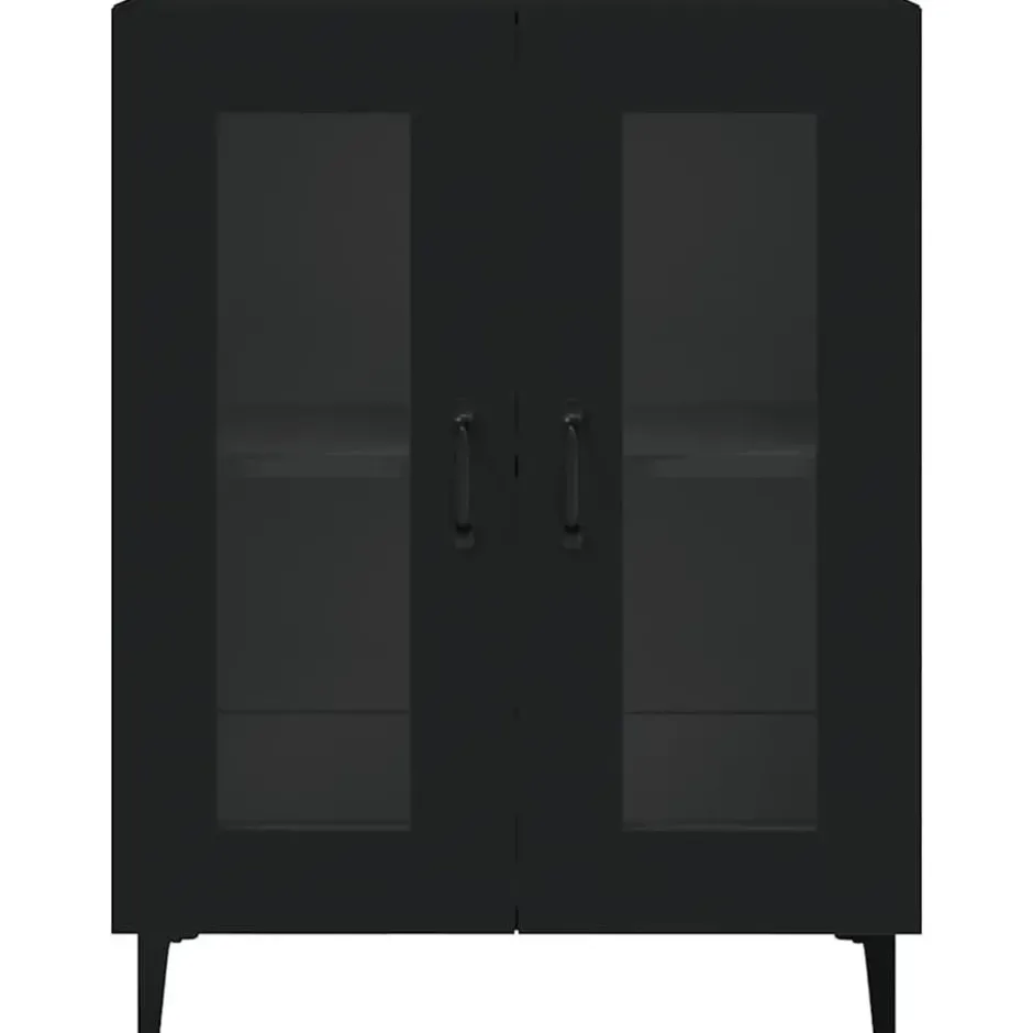 vidaXL - Dressoir 69,5x34x90 cm bewerkt hout zwart dressoir