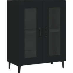 vidaXL - Dressoir 69,5x34x90 cm bewerkt hout zwart dressoir