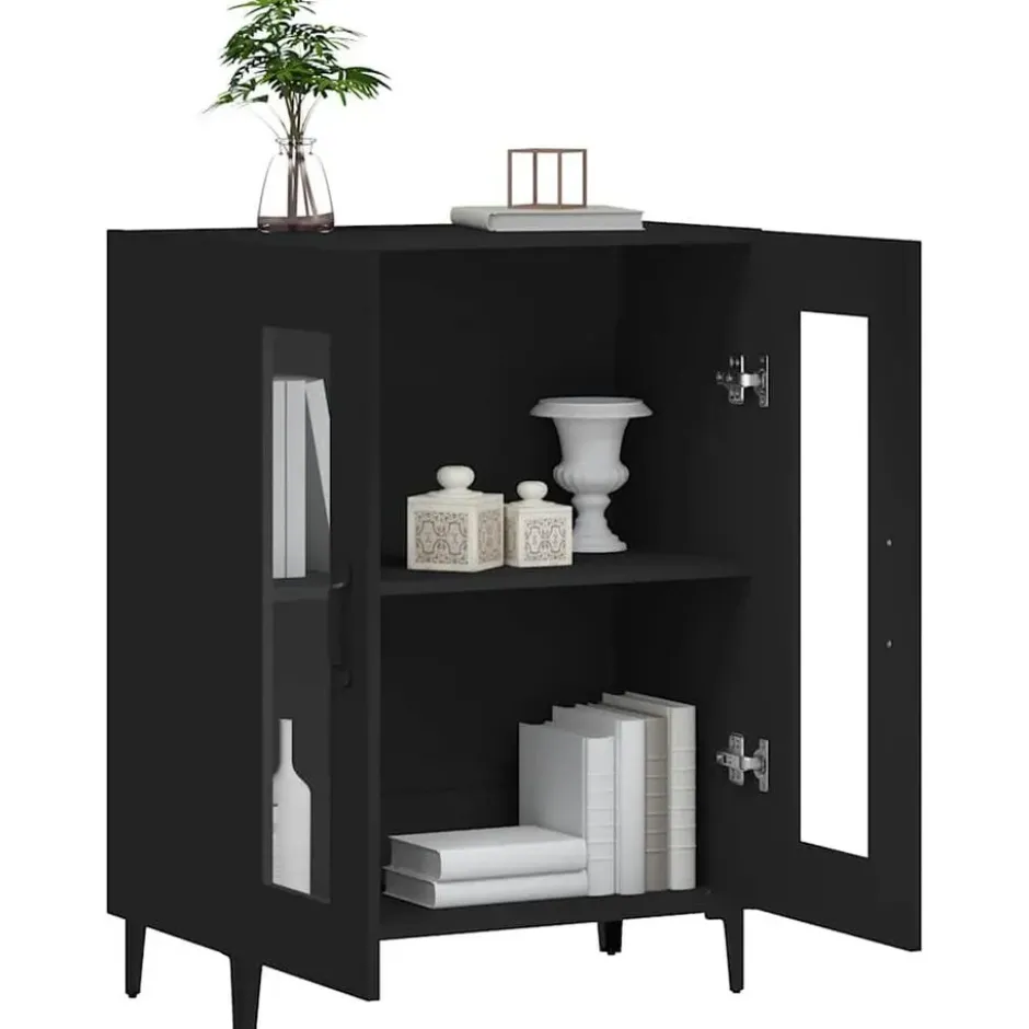 vidaXL - Dressoir 69,5x34x90 cm bewerkt hout zwart dressoir
