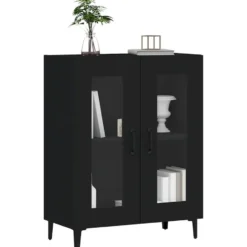 vidaXL - Dressoir 69,5x34x90 cm bewerkt hout zwart dressoir