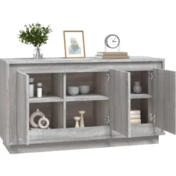 vidaXL - Dressoir 102x35x55 cm Grijs Bewerkt hout