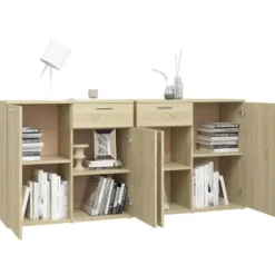 vidaXL - Dressoir 160x36x75 cm spaanplaat sonoma eikenkleurig