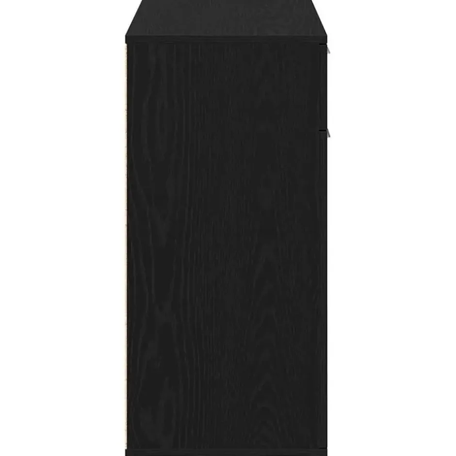 vidaXL - Dressoir 80 x 36 x 75 cm Zwart Bewerkt hout