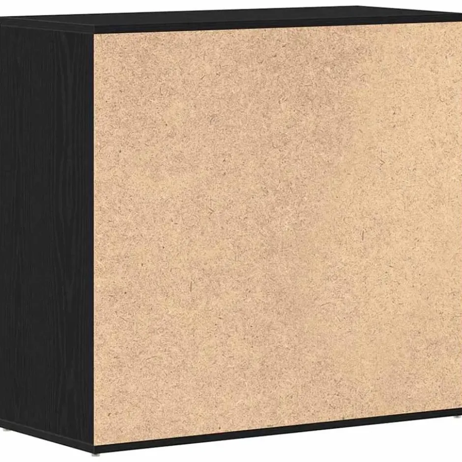 vidaXL - Dressoir 80 x 36 x 75 cm Zwart Bewerkt hout