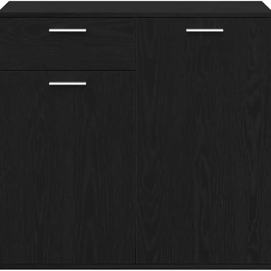 vidaXL - Dressoir 80 x 36 x 75 cm Zwart Bewerkt hout