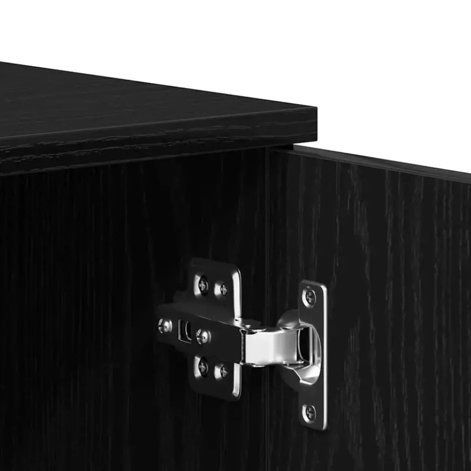 vidaXL - Dressoir 80 x 36 x 75 cm Zwart Bewerkt hout
