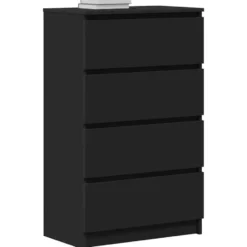 vidaXL - Dressoir - Zwart - Bewerkt hout