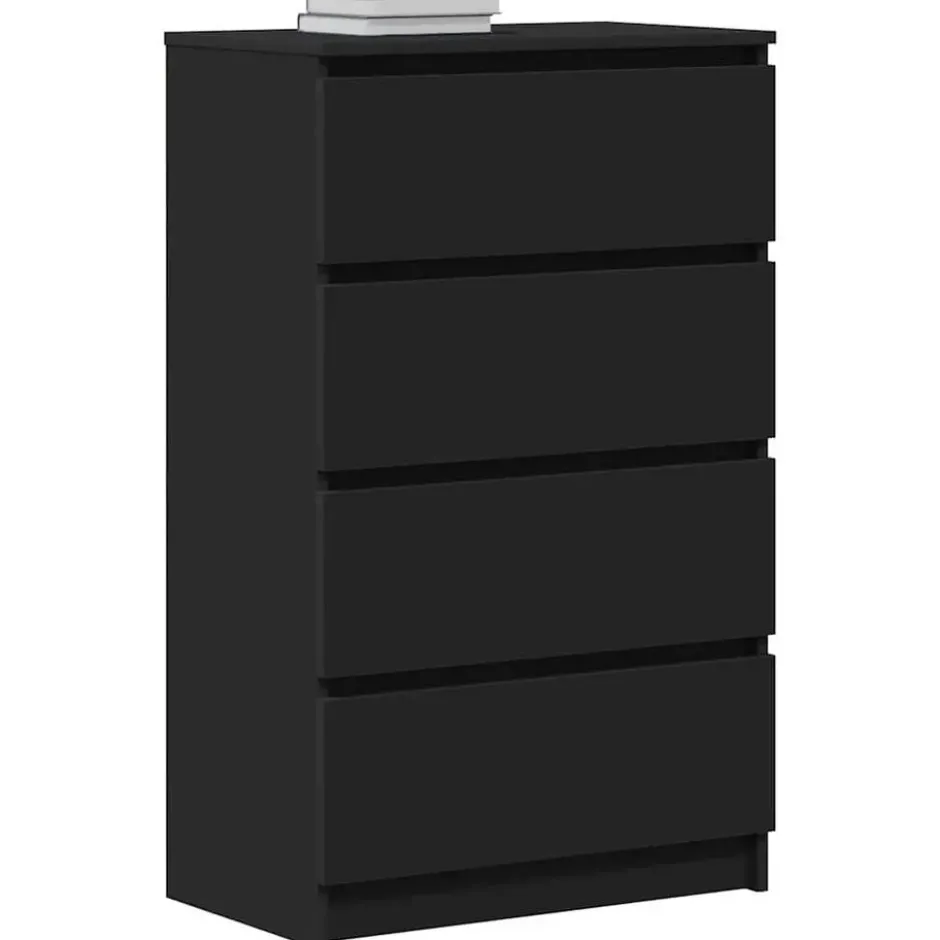 vidaXL - Dressoir - Zwart - Bewerkt hout