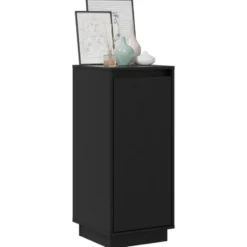 vidaXL - Dressoir - Zwart - Grenenhout - 2 stuks